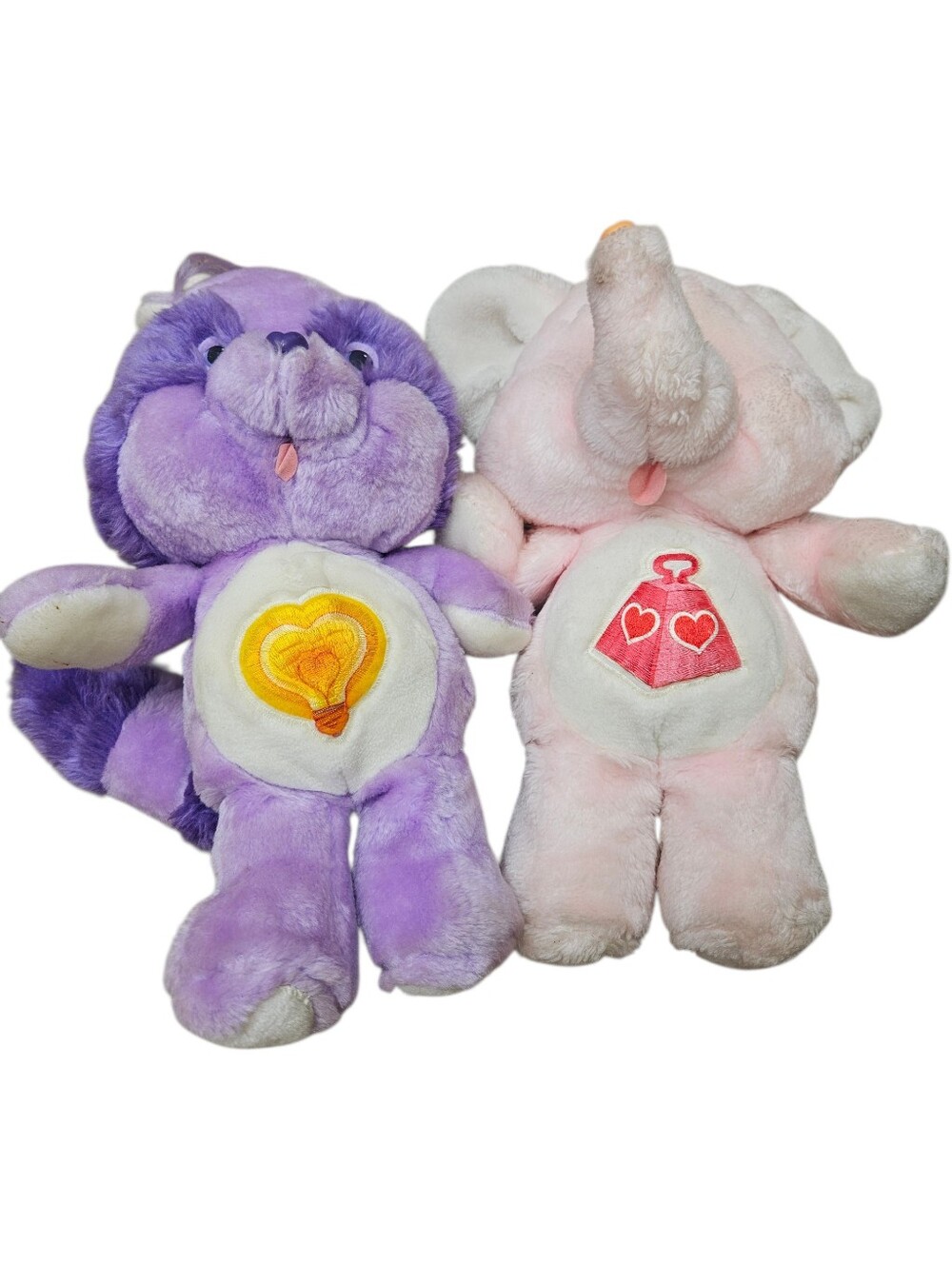 Vintage 1984 Care Bears 13" Stuffed Plush Elephant Raccoon Cousin Kenner Toys